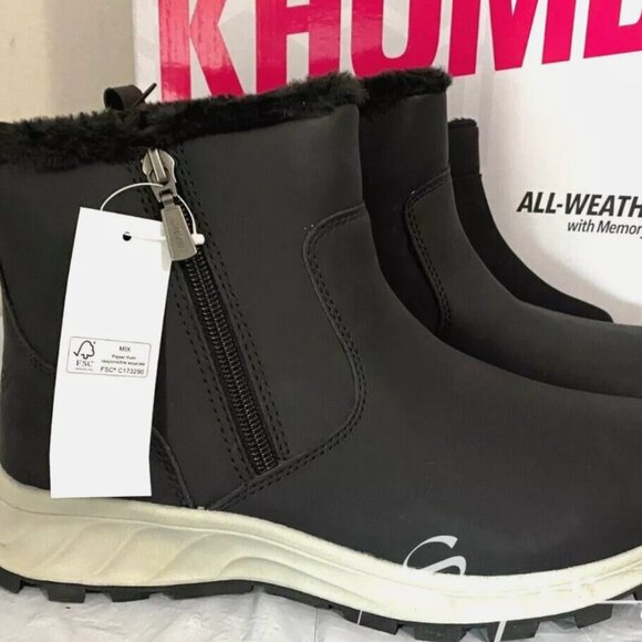 NEW Khombu Women's All-Weather Memory Foam Ankle Boot - Black US Women's Size 8 - Picture 4 of 4